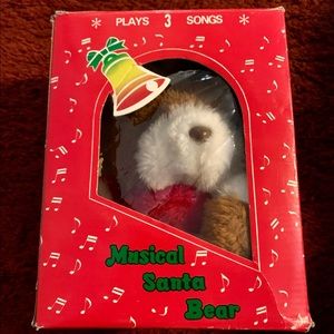 Vintage 1980's Musical Santa Bear in box